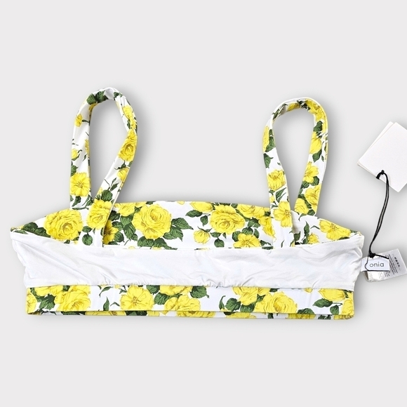 Onia Liberty Yellow Rose Print Zoe Bikini Top - Picture 5 of 7